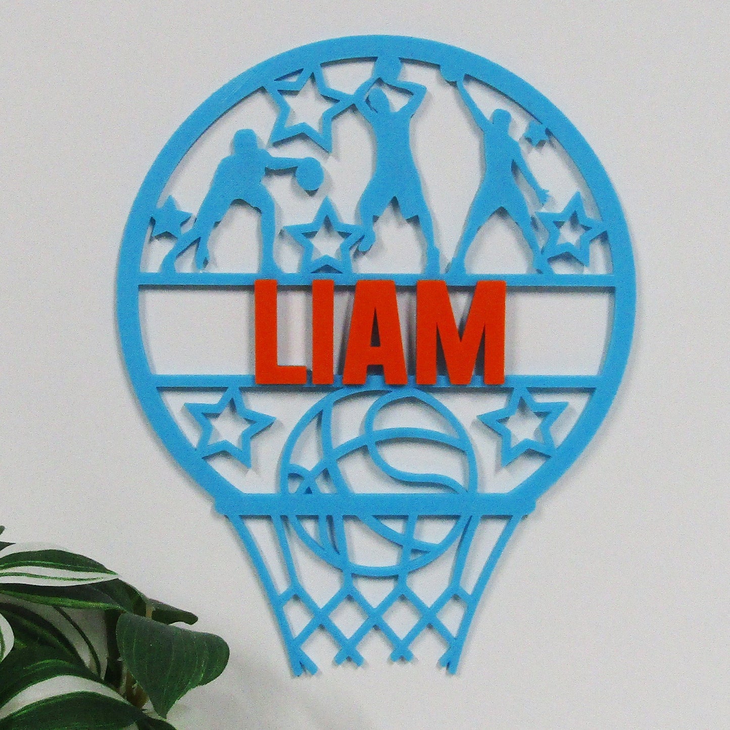 Personalised Basketball Wall Plaque – Custom Name 3D Printed Bedroom Door Sign