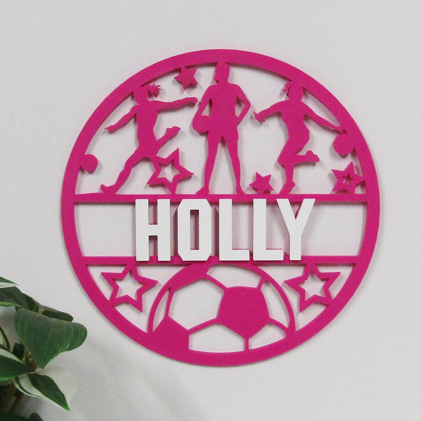 Personalised Soccer Wall Plaque – Custom Name 3D Printed Bedroom Door Sign