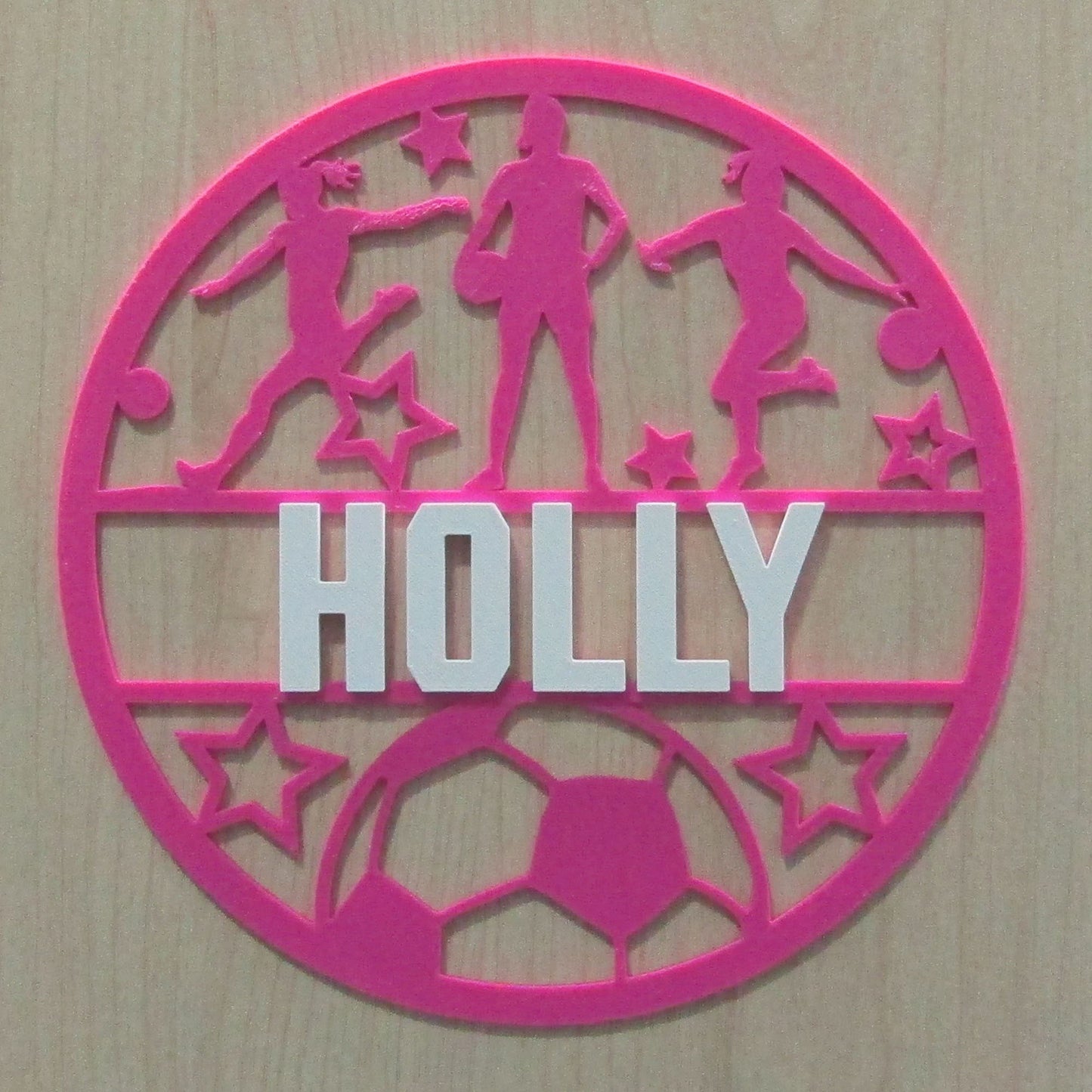 Personalised Soccer Wall Plaque – Custom Name 3D Printed Bedroom Door Sign