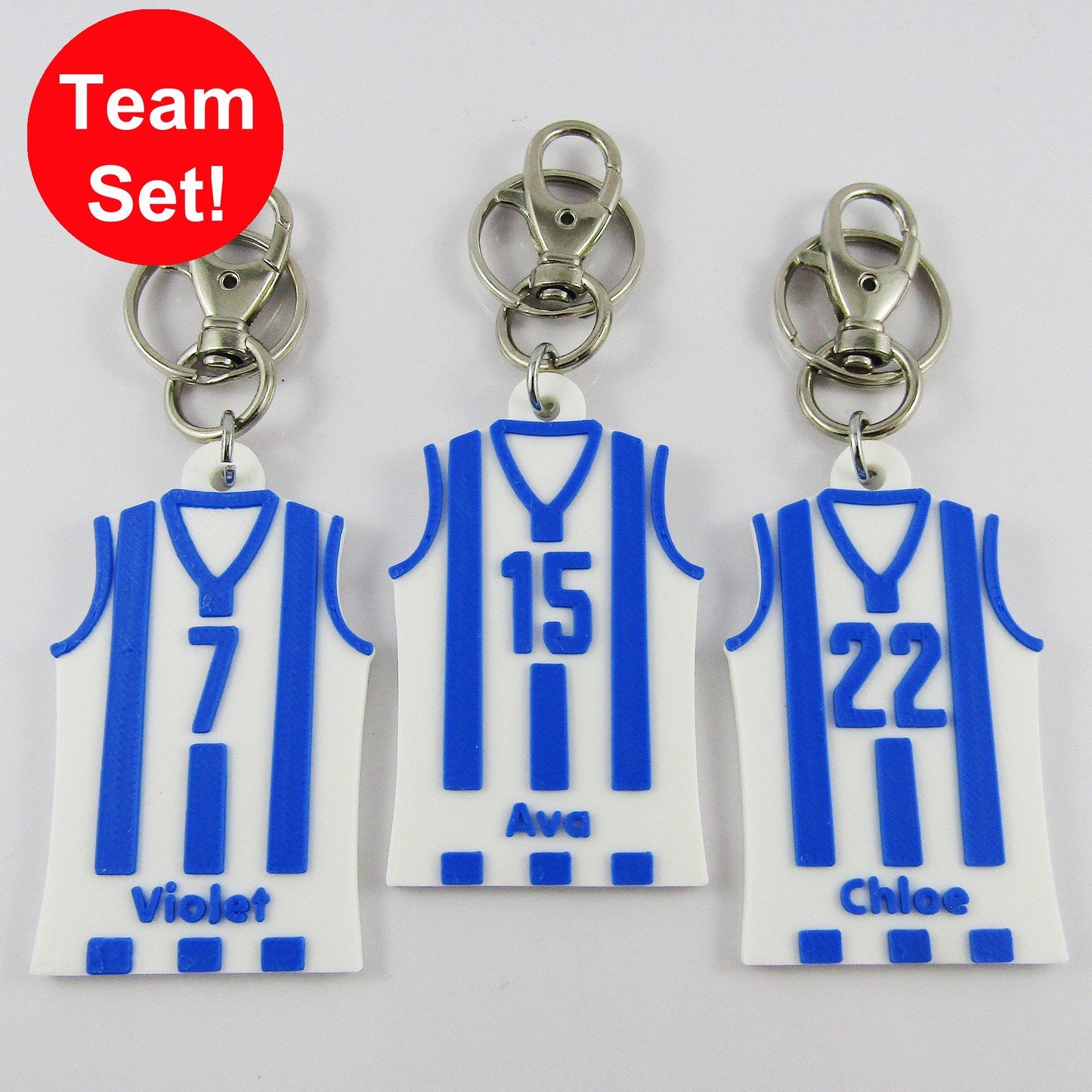 Football Jersey Jumper Stripes AFL Shirt keychain choice of colours Team Set