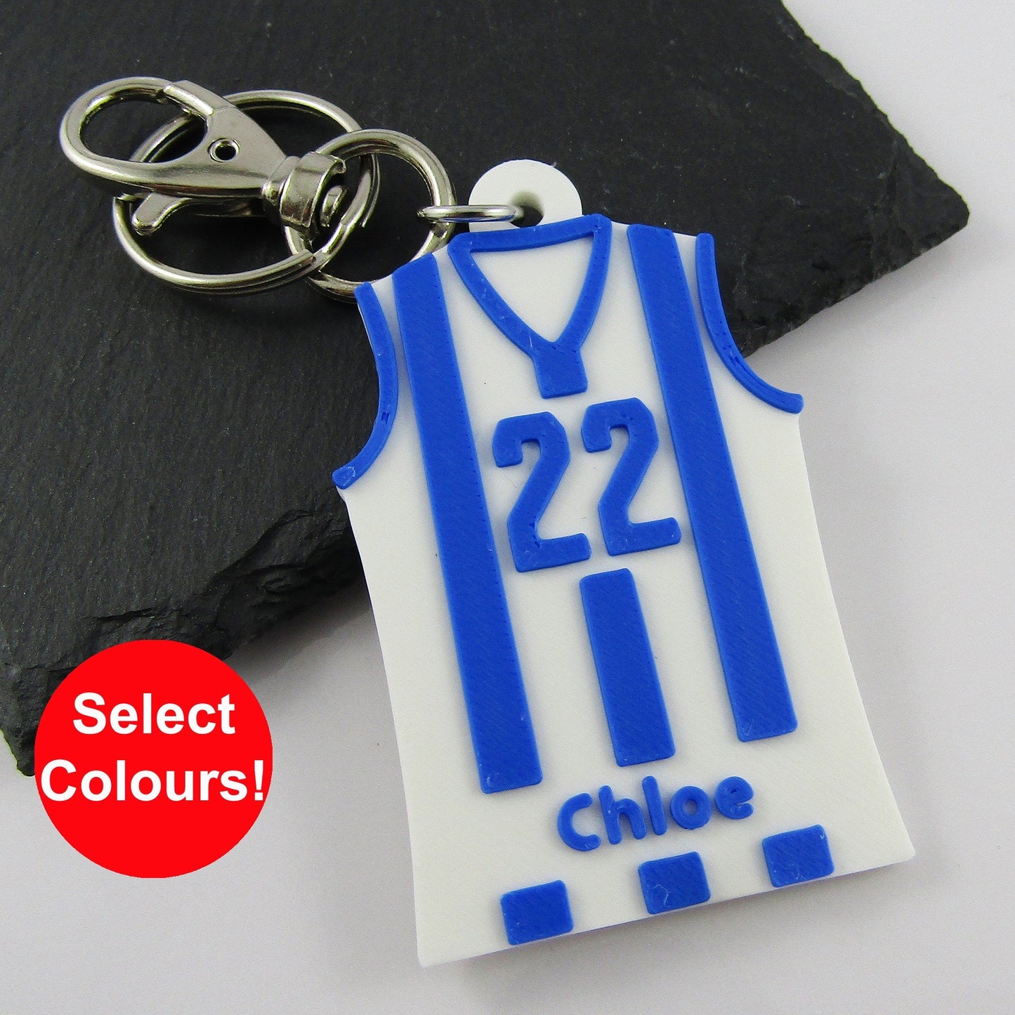Football Jersey Jumper Stripes AFL Shirt keychain choice of colours Team Set