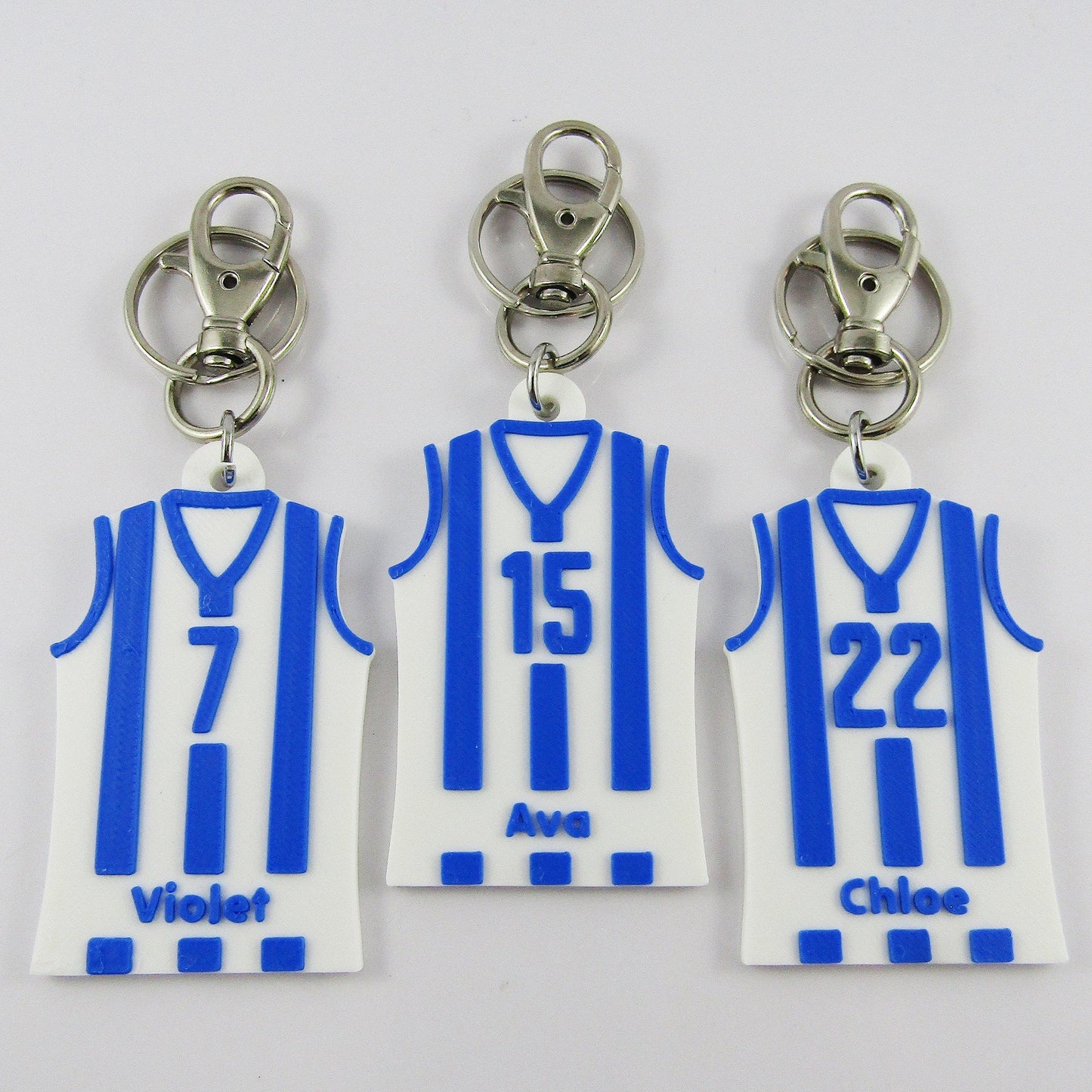 Football Jersey Jumper Stripes AFL Shirt keychain choice of colours Team Set