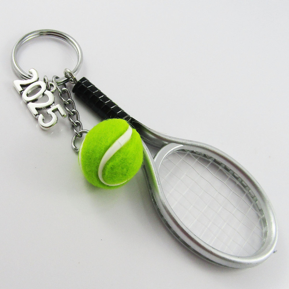 Tennis Racquet & Ball Sport Keychain Keyring 125mm Sports Gift Optional 2025 Tag