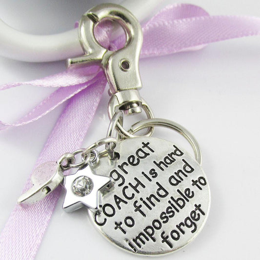 Star Great Coach Clip on Charm Keyring Keychain Sports Bag Tag or Zipper Pull