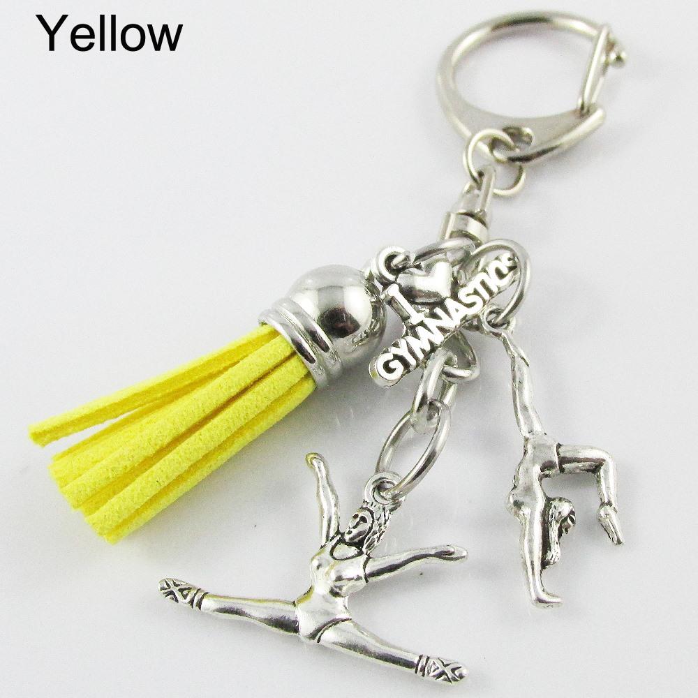 I Love Gymnastics Charm Bag Tag Tassel 85mm Coach Squad Sport Gift Select Colour