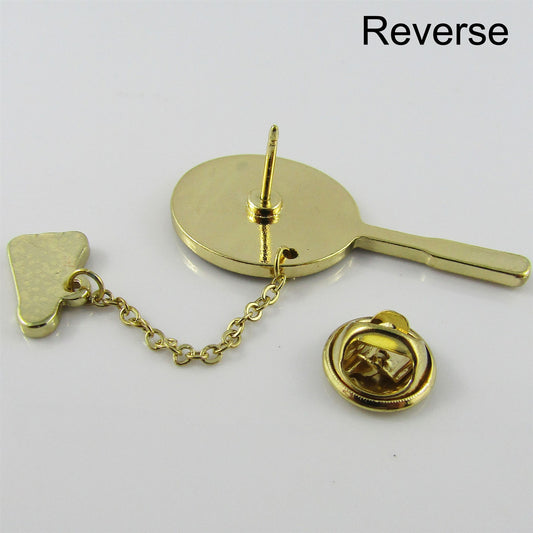 Enamel Badminton Collar Pin Brooch Badge with Shuttlecock Chain Dangle