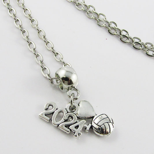 2024 I Love Netball Charm Necklace 45cm Coach Sports Team End Of Season Gift