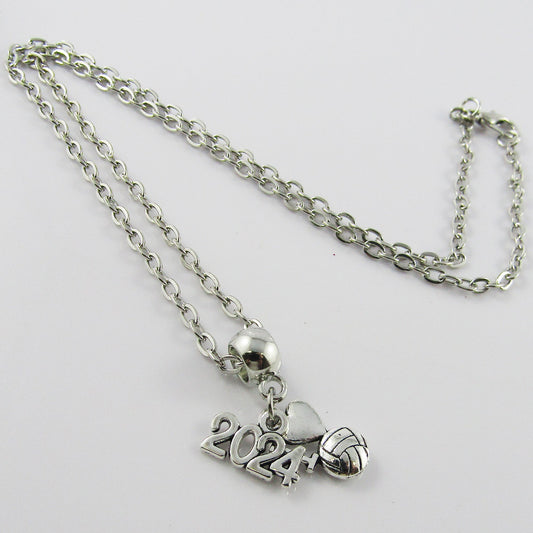 2024 I Love Netball Charm Necklace 45cm Coach Sports Team End Of Season Gift