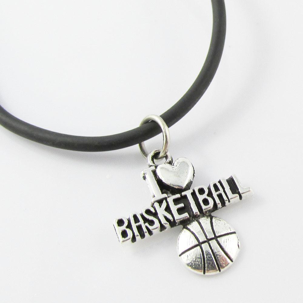 I Love Basketball Charm Necklace 45cm Coach Sports Team End Of Season Gift