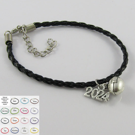 15 Player Set Football Rugby 2024 Charm Bracelet Braided Cord Team Gifts