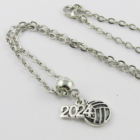 2024 Netball Charm Necklace 45cm Volleyball Coach Sport End Of Season Gift