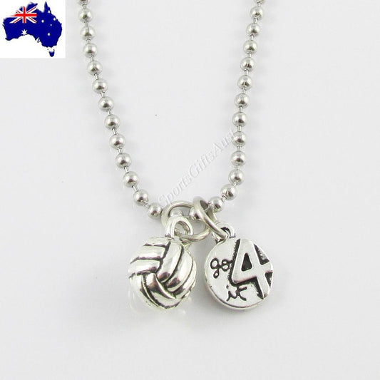 Netball Go 4 It 3D Netball Charm 50cm SS Ball Necklace Coach Sports Team Gift