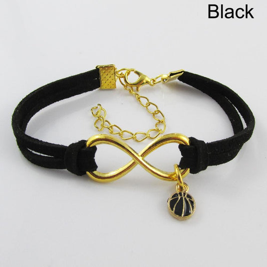 GP Infinity Forever Enamel Basketball Charm Bracelet Team Coach Gift 9 Colours