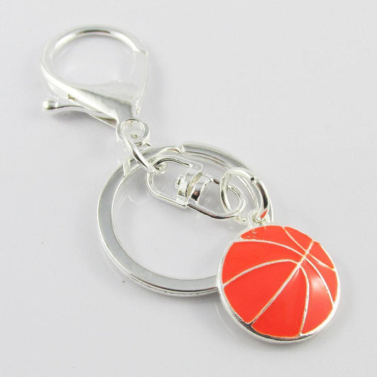 Enamel Basketball Charm Keychain Keyring Sports Coach Gift End Of Season Gift