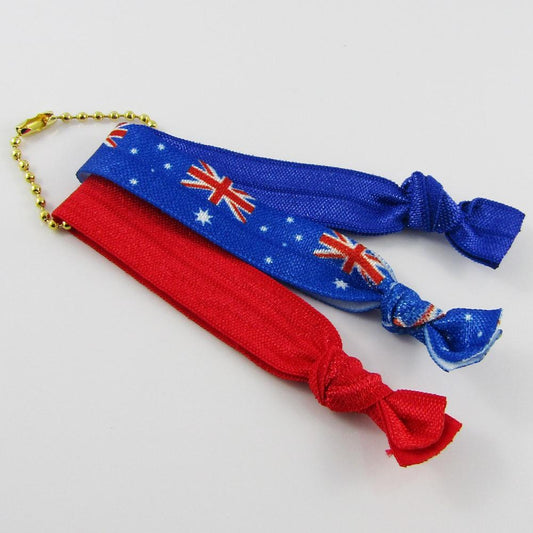Australia Knotted Hair Ties Wristbands & Ball Chain Hair Tie Keeper Pick Colour