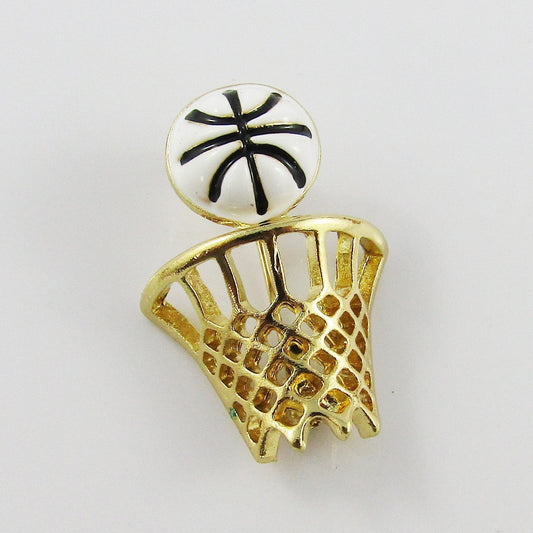 Enamel Basketball Bar Pin Brooch 33x24mm